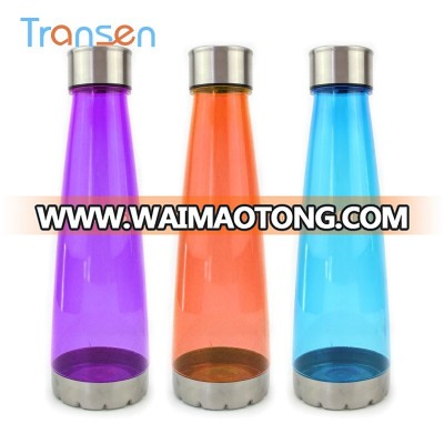 2018 Custom Private Label Water Sport Bottles BPA Free Single Wall Plastic Bottle 550ml Flask With Stainless Steel Leak Proof