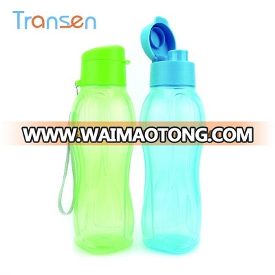 2017 Best Selling Bpa free Sports Drinking Water Bottle Leak Proof Plastic Clear Beverage Water Bottle With Flip Top Lid